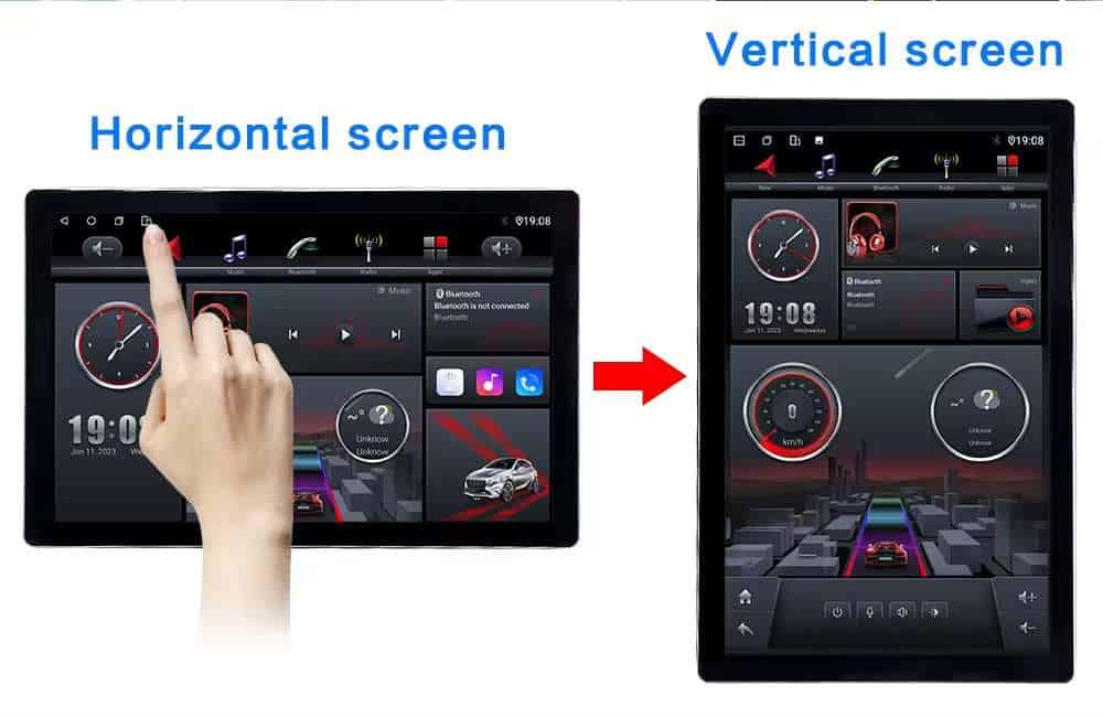 Universal 13″ Android Car Multimedia System: 360° Rotating Touch Screen for Audi, BMW, Toyota & More。
