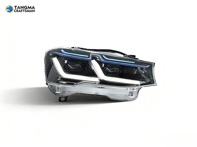 2010+ BMW X3 LED Headlights DRL Blue Bezel
