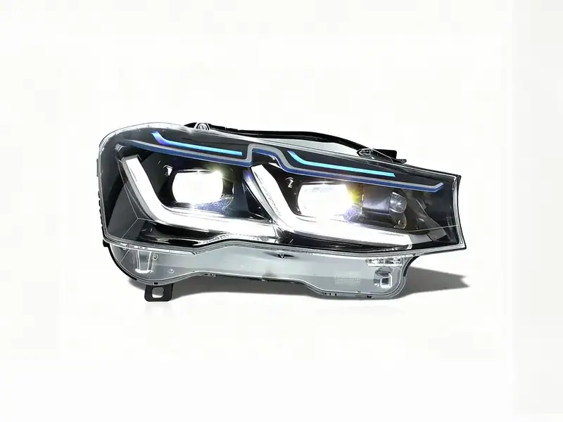 2010+ BMW X3 LED Headlights DRL Blue Bezel