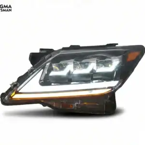 LED car headlight assembly with daytime running lights for automotive use.