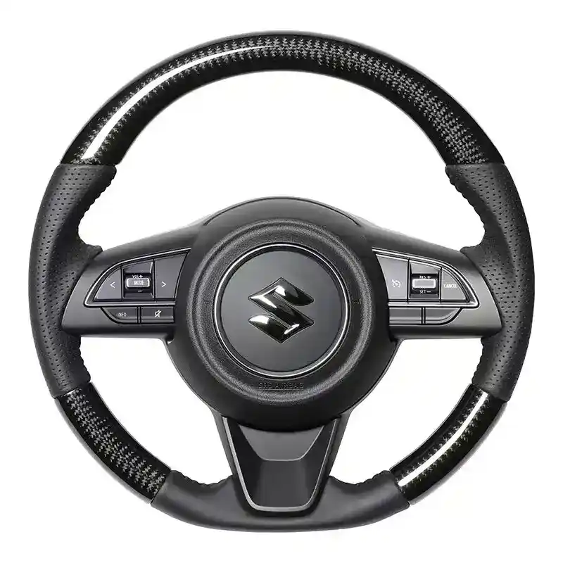 Suzuki Jimny custom carbon fiber steering wheel with leather grip