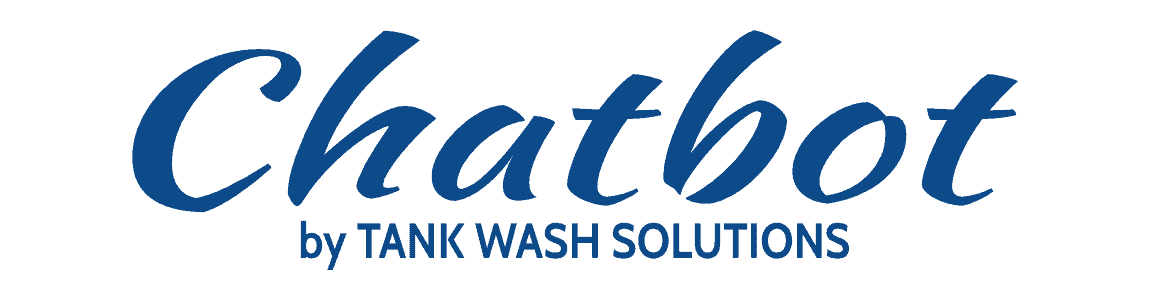 The word "Chatbot" in blue script font with "by TANK WASH SOLUTIONS" in uppercase blue letters underneath.