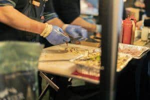 Fresh pasta being prepared at Taranaki Beer Festival, showcasing craft beer and delicious food options in Taranaki.