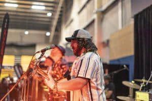 Live music performance at Taranaki Beer Festival, showcasing local bands and beer tasting experiences in Taranaki.