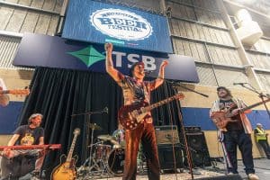 Live music at Taranaki Beer Festival showcasing local craft beers and entertainment in New Zealand.