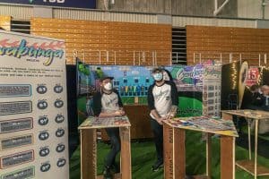 Vibrant beer festival booth with Cowabungas at Taranaki Beer Festival, showcasing local craft beers and fun activities.