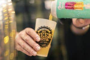 Craft beer pouring at Taranaki Beer Festival 2023, showcasing local craft brews.
