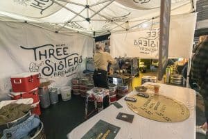 Craft beer tent at Taranaki Beer Festival, showcasing local breweries and craft beer tasting experiences.