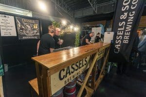 Cassels Brewing Co stand at Taranaki Beer Festival, showcasing craft beers and brewing excellence.