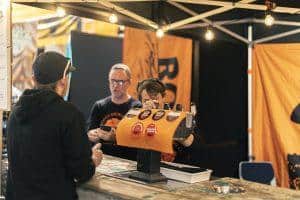 Cold beer served at Taranaki Beer Festival, New Zealand.