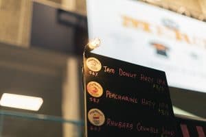 Creamy craft beer menu at Taranaki Beer Festival, showcasing popular hazy IPA options.