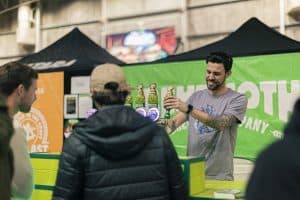 Refreshing craft beer being poured at Taranaki Beer Festival, showcasing local brews and live entertainment.