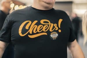 Vibrant Taranaki Beer Festival t-shirt showcasing craft beer and beer tasting experiences.