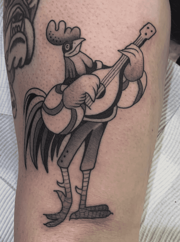 Alan-a-Dale the Rooster Chicken Tattoo