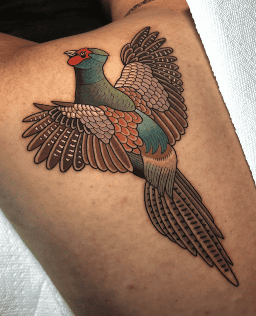 Green Pheasant Tattoo