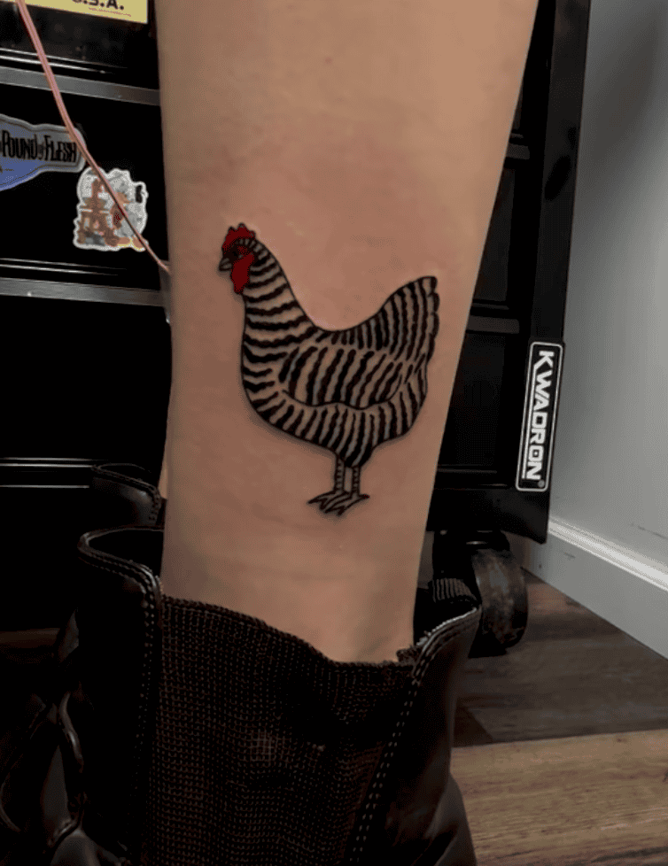Plymouth Rock Chicken Tattoo
