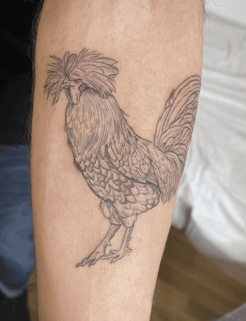 Polish Ruff Chicken Tattoo