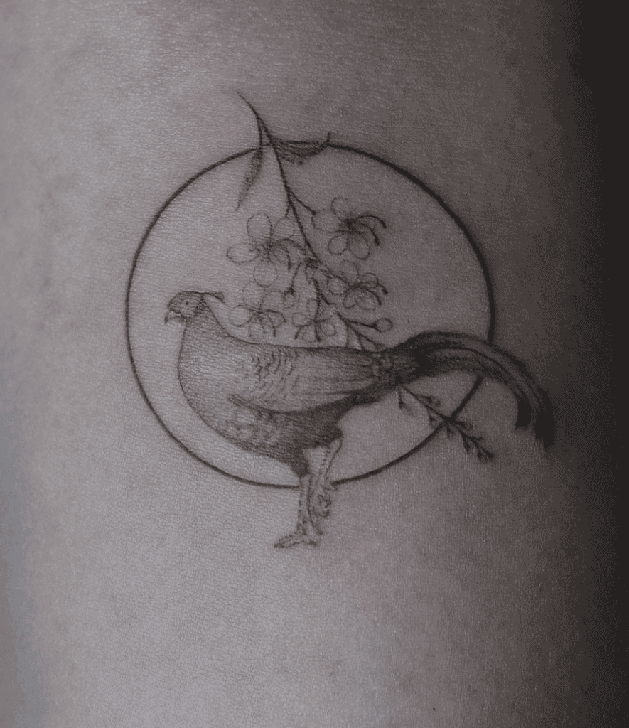 Siamese Fireback Pheasant Tattoo