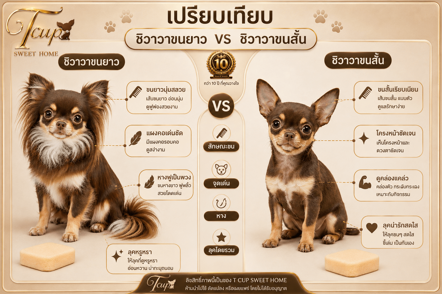 ความแตกต่างทางพันธุกรรม ชิวาวาขนสั้น และ ชิวาวาขนยาว