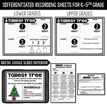 Tallest Tree STEM Challenge - Christmas & Winter STEM Activity Winter Party Game - Image 3
