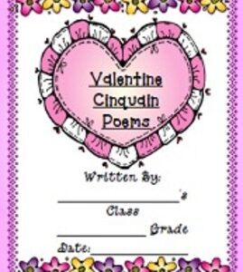 Valentine Cinquain Poem {Class Book}