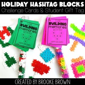 Holiday Hashtag Blocks Challenge Cards / Christmas & Winter STEM / Student Gifts