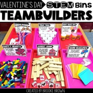 Valentine's Day STEM Bins® Teambuilders Valentine STEM Activities Party Stations