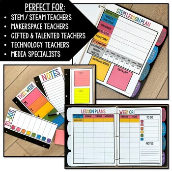 STEM Teacher Planner & Binder - STEAM, Makerspace, Technology, Media Specialist - Image 2