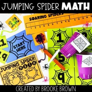 Jumping Spider Math Stations - Halloween Math Activities, Fall Party, Games