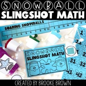 Snowball Slingshot Math Stations Marshmallow Math Activities Winter Party Games