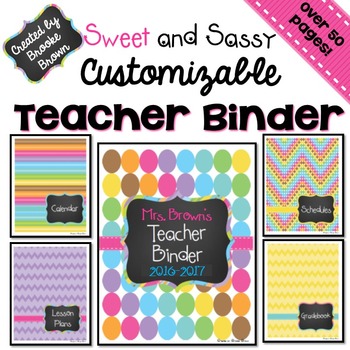 EDITABLE Teacher Binder 2021-2022 {Sweet and Sassy}