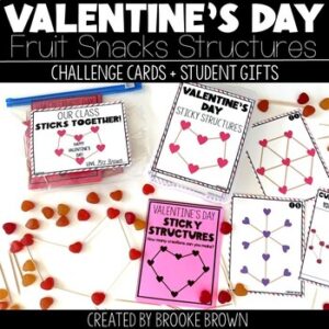 Valentine's Day Fruit Snack Challenge Cards, Student Gift STEM Activities Party