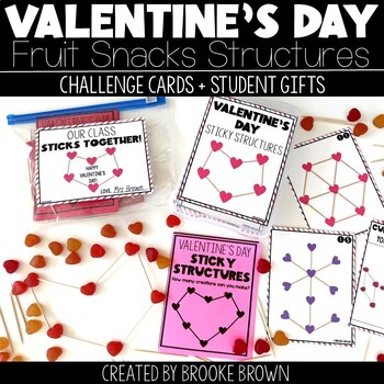 Valentine's Day Fruit Snack Challenge Cards, Student Gift STEM Activities Party