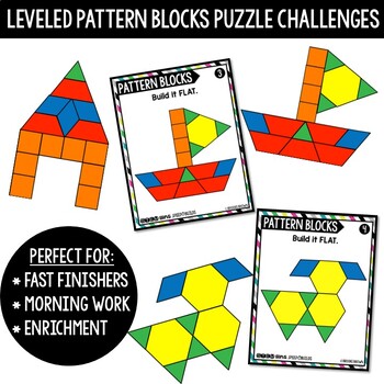 Pattern Blocks STEM Bins® Speed Builds STEM Activities - Puzzle Cards - Image 2