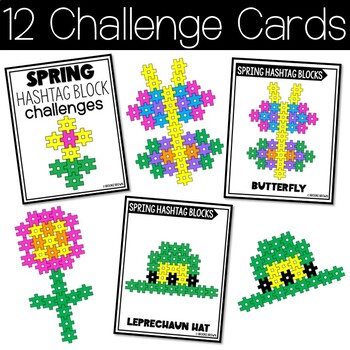 Spring Hashtag Blocks Cards: STEM Activities STEM Bins, St. Patrick's Day Easter - Image 2