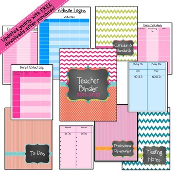 EDITABLE Teacher Binder 2021-2022 {Bright and Bubbly} - Image 2
