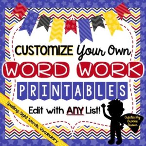 Editable Word Work