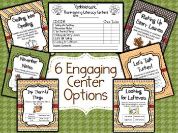 Thanksgiving Literacy Centers - Image 2