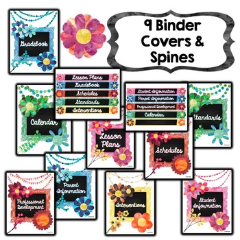 EDITABLE Binder Covers {Watercolor Blooms} - Image 3