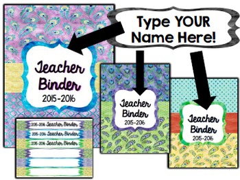 EDITABLE Binder Covers {Pretty as a Peacock} - Image 2