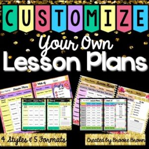 EDITABLE Lesson Plans