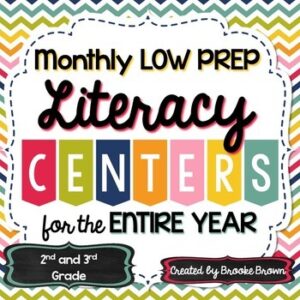 Monthly Low Prep Literacy Centers {ENTIRE YEAR BUNDLE!}