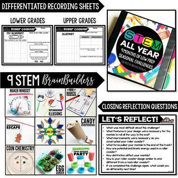STEM CHALLENGES for ENTIRE YEAR: Easter Spring End of the Year STEM Activities - Image 4