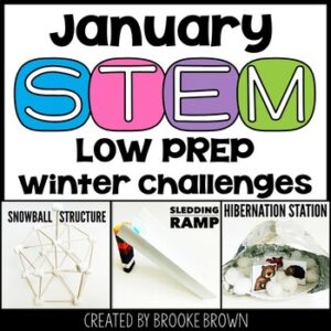 Winter STEM Activities & Challenges (January) BUNDLE - Snow Hibernation Sledding