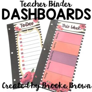 Teacher Binder Dashboards {Watercolor Stripes}