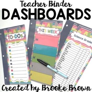 Teacher Binder Dashboards {Color Me Happy}