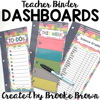 Teacher Binder Dashboards {Color Me Happy}