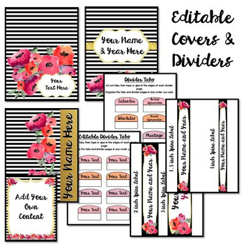 EDITABLE Teacher Binder 2024-2025 {Watercolor Stripes} - Image 2