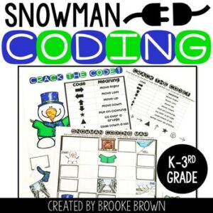 Snowman Coding - DIGITAL + PRINTABLE - Winter Unplugged Coding, January