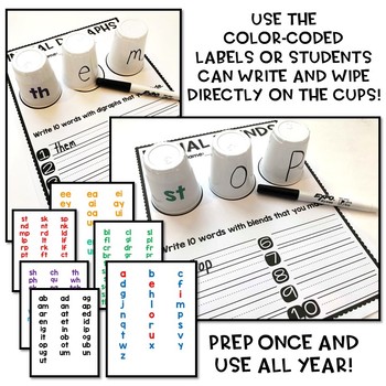 Word Work Construction {Cups Edition} - Literacy Centers - Image 2
